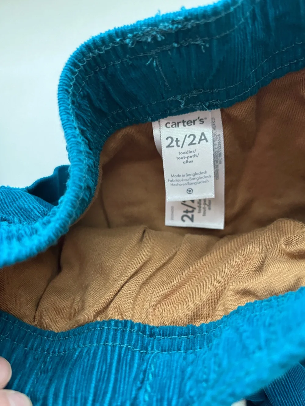 Carter’s Boys Elastic Waist Corduroy Joggers - Teal and Olive - Warm 2t/2A